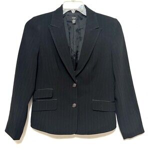 Alfani Blazer Suit Jacket Coat Women’s 8P Black Pinstripe Business Upscale
